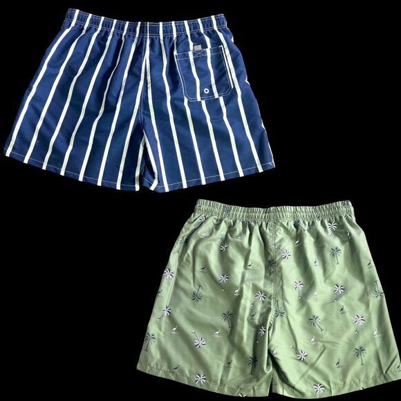 Manfinity Lot Of 2 Swim Shorts Tropical Drawstrings Pockets Mens Size XXL New - Picture 2 of 16